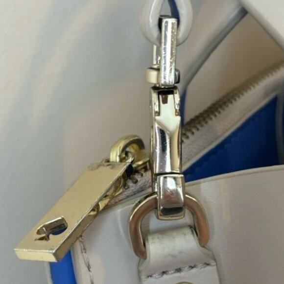 Kate Spade Arbour Hill Leather Cream Blue Bag - Picture 9 of 9